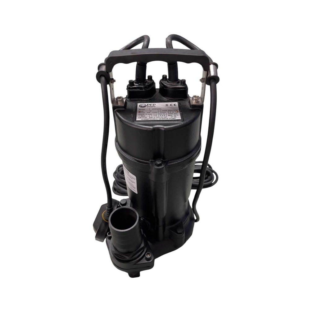 Bomba Sumergible PFP para Aguas Residuales Vortex con Boya, 1 HP, 220V/60Hz, Paso de Sólidos