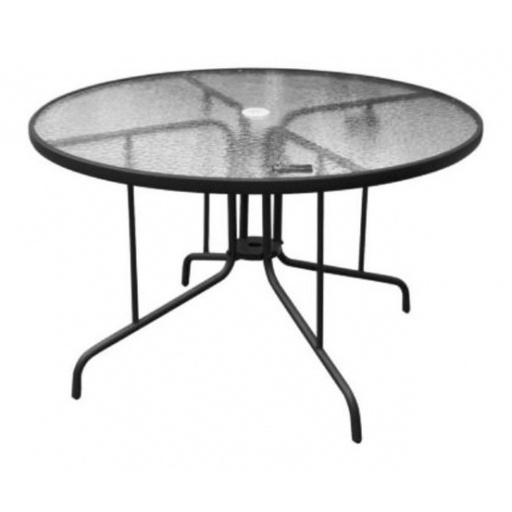 [911135] Mesa redonda Seven Lifes Café 42" de Aluminio con hoyo para sombrilla